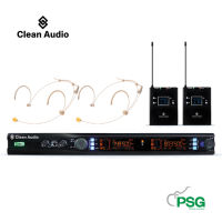 Clean Audio CA-M2 BODY PACK-1810 Head Set Dual channels Microphone Wireless System