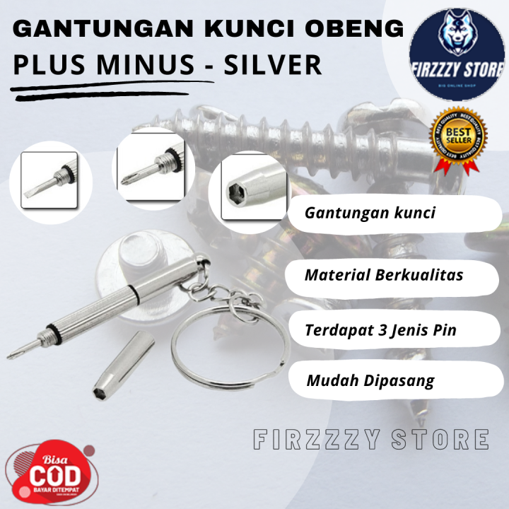 Gantungan Kunci Obeng Plus Minus Silver Lazada Indonesia