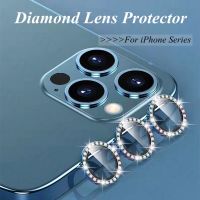 Bling Diamond ตัวป้องกันเลนส์กล้อง สําหรับ iPhone 14 13 12 11 Pro Max ตัวป้องกันหน้าจอกล้อง กระจกนิรภัย