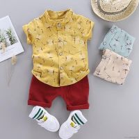 COD SDFGERTERTEEE PENTAGON Summer Baby Boys Casual Short Sleeve Floral Print T-shirt Tops Shorts Two-piece Set