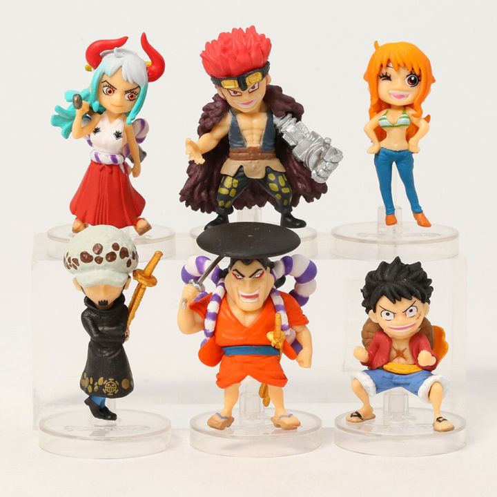 หนึ่งชิ้น-luffy-yamato-คอลเลกชั่นเด็ก-kozuki-oden-nami-ฟิกเกอร์น่ารักของขวัญของเล่นที่ดี6ชิ้น-เซ็ต4-5ซม