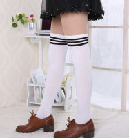 【HOT SALE】 Fakhir Ansari Fabrics Hot Fashion Women Girl Stripe Stripy Striped Over The Knee Thigh High Stockings