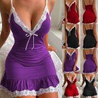 2023 New V-neck Bow Suspender Sleepwear Night