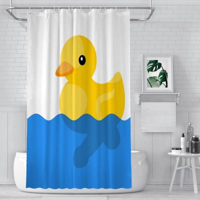 Cute Rubber Duck With Boner Bathroom Shower Curtains  Waterproof Partition Curtain Designed Home Decor Accessories