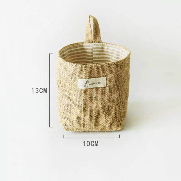 jute-cotton-linen-bag-desktop-storage-basket-hanging-pocket-small-sack-sundries-storage-box-with-handle-cosmetic-storage-bag