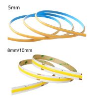 [Ricky Lighting] 5มม. 8มม. 10มม. FCOB ไฟ LED Strip 384 LEDs ความหนาแน่นสูงยืดหยุ่น FOB COB ไฟ Led RA90 3000K 6000K Linear Dimmable 12V 24V