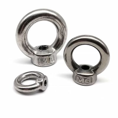 High Quality M3 M4 M5 M6 M8 M10 M12 304 A2-70 Stainless Steel Eyenut Round Loop Circle Hole Eye Ring Nut for Marine Cable Rope Nails Screws Fasteners