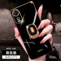 ในสต็อกเคสโทรศัพท์มือถือ OPPO A58 4G / A58 NFC 2023แฟชั่นชุบสีเรียบง่ายเคสบางพิเศษโทรศัพท์มือถือนุ่มซิลิโคนพร้อมที่ตั้งรูปหมีสำหรับ OppoA58เลนส์4G ฝาครอบกันกระแทก