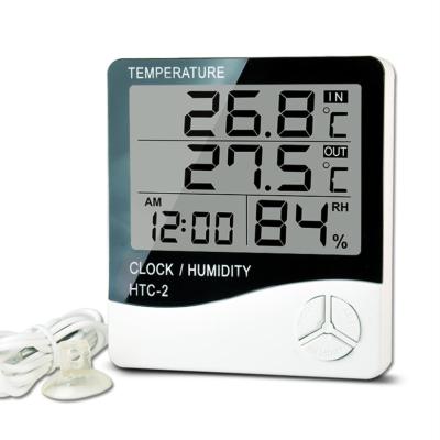 เครื่องวัดอุณหภูมิไฟฟ้าเครื่องวัดความชื้นตู้เย็นดิจิตอลตัววัดอุณหภูมิความชื้นวัดนาฬิกาปลุกทุกวัน