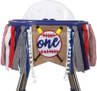 3D Baseball theme 1st Birthday Highchair Banner First Birthday Baby Decorations Birthday Souvenir and Gifts for Kids - Best