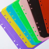 2pcs 6-Hole Binder Colorful Pockets File Organizer Storage Transparent PVC A5/A6 Loose Leaf Pouch Zipper Binder Document