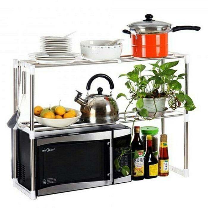 Multifunctional Stainless Steel Microwave Shelves Storage Racks Lazada PH