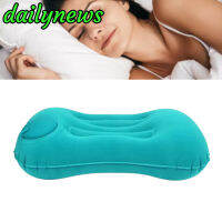 [Dailynews] หมอนเป่าลม Camping Travel Pillows Flocked Fabric Ultralight Press Automatic Inflation For Neck Lumbar