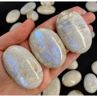 1 Pc Random Pick Blue Flash Moonstone Palm Stone, rainbow moonstone, pocket stone, worry stone, blue moonstone