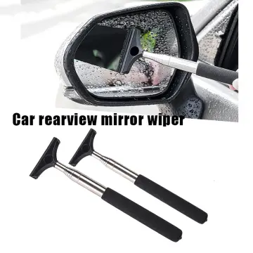 Car Rearview Mirror Wiper Telescopic Quickly Wipe Water Portable  Retractable Rear-view Mirror Wiper Mist And Dirt Cleaning Tool