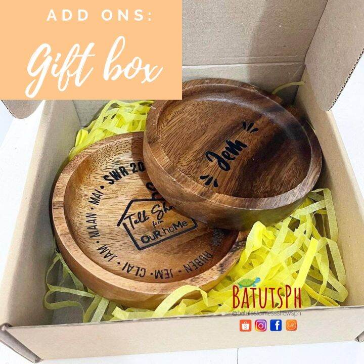 BatutsPh Personalized Acacia Wooden Coaster Personalized Coaster Lazada PH