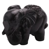 2X Ebony Wood Carving Elephant Ornaments Solid Wood Carving Furniture Porch Office Decoration Crafts