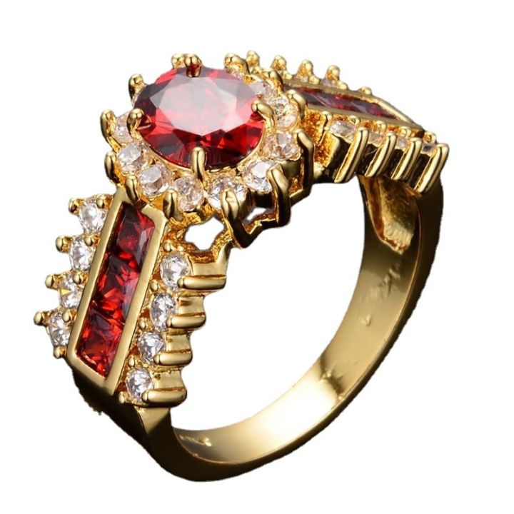 ยุโรปและสหรัฐอเมริกาเจาะพระราชวังลมข้ามพรมแดนหรูหราแหวนสีแดงหญิงแสงเจาะหรูยอดนิยมพร้อมแหวนขายส่ง