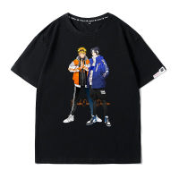 Naruto ชุด Sasuke อนิเมะผ้าฝ้ายแท้เสื้อผู้ชาย แขนสั้นเสื้อยืด