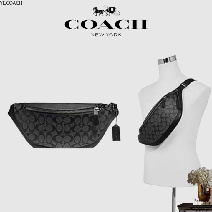 Coach New Warren Mini Belt Bag With Horse And Carriage Dot Print C4138