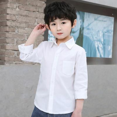 LOVILY เสื้อเด็กชายสีขาวเสื้อเชิ้ตใหม่2022ฤดูใบไม้ผลิ,ขนาดกลางและใหญ่บางสีขาวเสื้อเชิ้ตผ้าฝ้ายบริสุทธิ์เด็กแขนยาวเด็ก