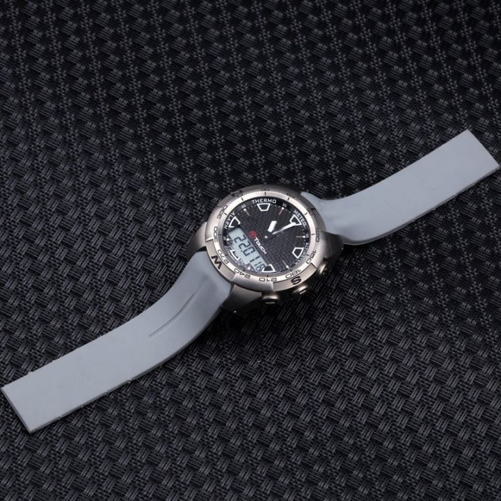 สายยางซิลิโคนสำหรับ-tissot-1853-tengzhi-t-touch-t013นาฬิกาข้อมือยางแบบดั้งเดิมสายนาฬิกาซิลิโคน-t047t081t33-carterfa