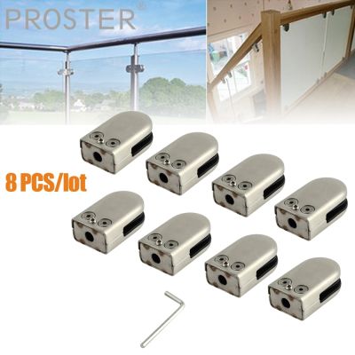 PROSTER 8PCS S/M/L 304 Stainless Steel Glass Clamp Clip Bracket For Handrail Balustrades Stair 6-12mm Glass Corner Brackets Kit Clamps