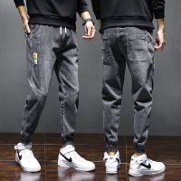 CODtianjia6731 【Ready Stock】Men Hip Hop Jeans Elastic Pleated Pants Casual Denim Long Pants Jogger