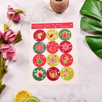 1200pcs Merry Christmas Sticker Round Sealing Sticker Christmas Labels Seal Stickers Scrapbook Diary Stationery Birthday Party Stickers Labels