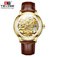 ⌚นาฬิกาสำหรับผู้ชายหนังความหรูหราของ TEVISE 2023นาฬิกากลไก Tourbillon ผู้ชายนาฬิกาข้อมือผู้ชายกันน้ำเรืองแสงนาฬิกา Reloj Hombre