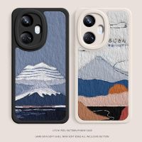 Mount Fuji Pattern Case for OPPO Realme 10 Realme10 Pro Plus 10Pro Pro+ 10S 5G Luxury Oil Painting Soft Square Phone Cover Funda Drawing Painting Supp