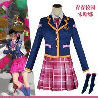 Game Overwatch D.Va Cosplay Costumes Youth Campus JK School Uniform Halloween Coat Shirts Skirt Suit For Women Girls Anime