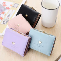 Casual Pu Women Wallets Luxury Design Short Purses Fashion Tri-fold Card Holder Mini Wallet Solid Ladies Clutch Money Coin Clip