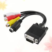 VGA SVGA to S-Video 3 RCA AV Out -Out Converter Adapter Cable for Laptop PC Televison Black