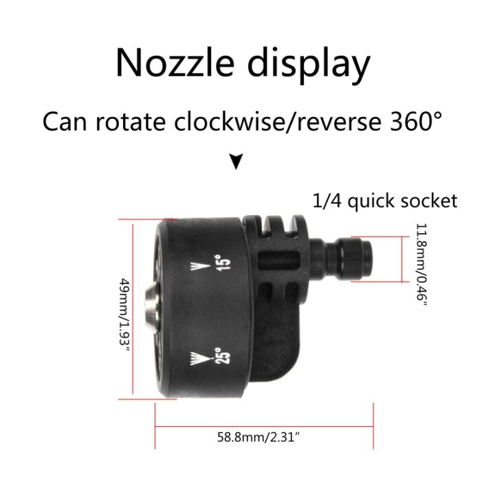 หัวฉีดเครื่องล้างแรงดันสูง6-in-1อเนกประสงค์ปรับได้1-4-การเปลี่ยนอย่างรวดเร็วสำหรับการรดน้ำการทำความสะอาด