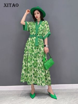 XITAO Dress Loose Temperament Chiffon Print Dress