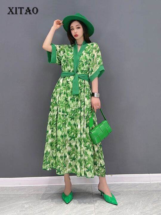 xitao-dress-loose-temperament-chiffon-print-dress