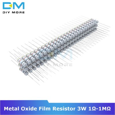 【2023】100PCS Metal Oxide Film Resistor 3W 5 +5 -5 1R-1M Ohm Resistance Diy Electronic Reseistor 1K 2.2K 4.7K 5.1K 6.8K 10K 15K 22K