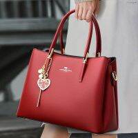 ?handbag branded กระเป๋า 2022 ใหม่แฟชั่นไวน์แดงเจ้าสาวแม่สามีมีความสุขแม่แต่งงานกระเป๋าความจุขนาดใหญ่กระเป๋าถือกระเป๋าถือหนังนิ่ม