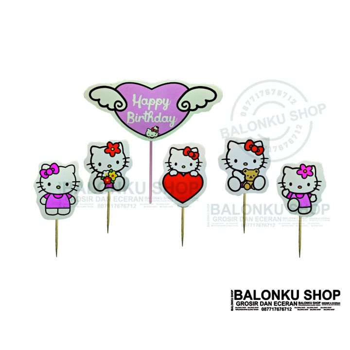 Cake Topper Hello Kitty / Hiasan Kue Ultah / Topper Hello Kitty