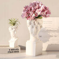 30cm Resin Vase Northern Europe Home Decoration Makeup Brush Holder Storage Box Flower Pot Pen Holder Sculpture Statue White