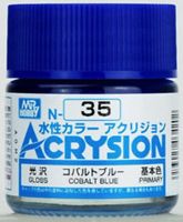 ACRYSION N35 GLOSS COBALT BLUE สีน้ำเงินเงา สีทาหรือพ่นสุตรน้ำ