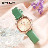 SANDA 2021 Fashion Rose Gold Watches Women Quartz Watch Luxury Casual Leather Wristwatch for Lady Clock Relogio Feminino P1098