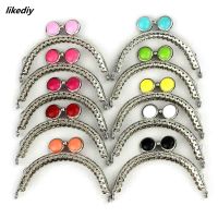 10 Pcs/Lot 8.5 CM Semicircle Silver Tone Lace Flat Bead Metal Purse Frame Kiss Clasp Bag Accessories