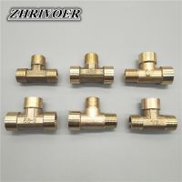 Pneumatic Plumbing Brass Pipe Fitting Male/Female Thread 1/8 1/4 3/8 1/2 BSP Tee Type Copper Fittings Water Oil Gas Adapter