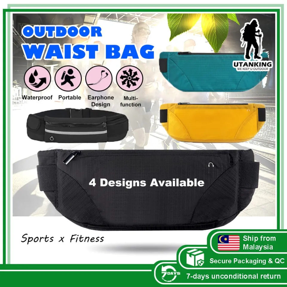 Running Waist Bag Earphone Fitness Belt Bags Reflective Strips Waterproof  Sport Pouch Cycling Beg Jogging Gym