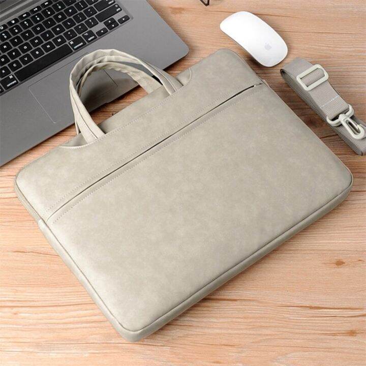 กระเป๋าหนัง-pu-แล็ปท็อปสำหรับผู้หญิง13-14-15-6นิ้วสำหรับ-macbook-air-เคสกันกระแทกบรรจุโน้ตบุ๊กกระเป๋าเอกสารซองเซ็ง