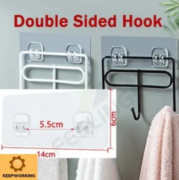 10/5 Pairs Double Sided Adhesive Wall Hooks Invisible Traceless Snap Hook  Wall Storage Holder Bathroom Kitchen Bedroom Hook Kit
