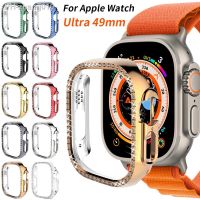 Diamond Bling Protect Case for Apple Watch Ultra 49mm Woman PC Hollow Frame Bumper for iWatch Series8 Pro/Ultra Protective Cover