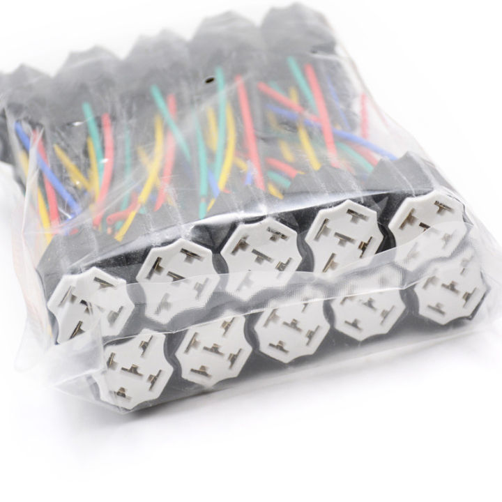 baoda-ตัวยึดรีเลย์รถยนต์เซรามิก-5-pins-auto-relay-socket-5-pin-relay-connector-ปลั๊กเซรามิครีเลย์ยึดที่นั่งรีเลย์สูงพร้อมหมุด